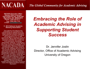 Dr. Joslin – The Role of Academic Advising in Student Success