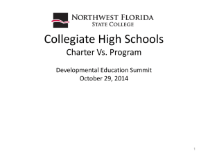 Overview of NWFSC`s Collegiate High School