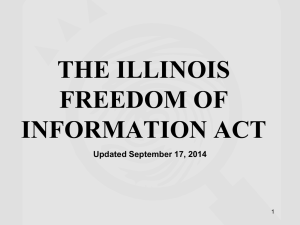 THE ILLINOIS FREEDOM OF INFORMATION ACT