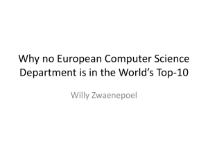 Why no European Computer Science Department is in the