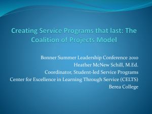 The Coalition of Projects Model