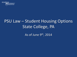 PSU Law * Student Housing Options State College, PA