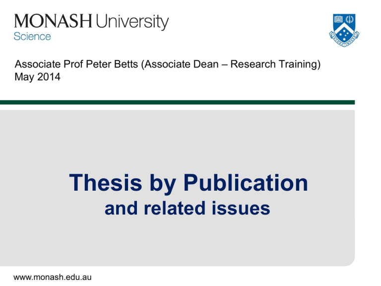 what are thesis by publication