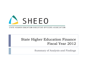 State Higher Education Finance Fiscal Year 2012