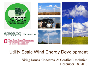 Utility Scale Wind Energy Development