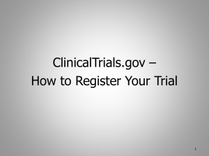 Overview of Clinicaltrials.gov