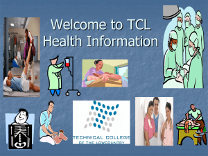 TCL Health Science Programs: - Technical College of the Lowcountry