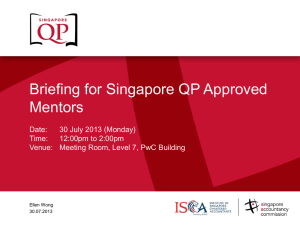 Briefing for Singapore QP Approved Mentors