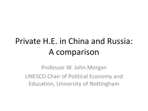 Private H.E. in China and Russia: A comparison