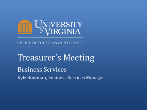 Treasurer*s Meeting - UVA Student Council