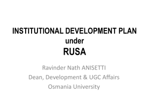 RUSA-IDP - Osmania University