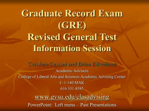 Graduate Record Exam GRE