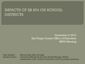 IMPACTS OF SB 854 ON SCHOOL DISTRICTS