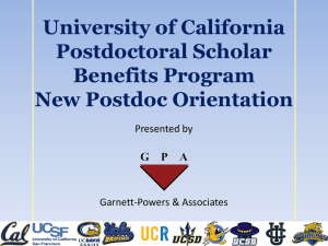 University of California PSBP New Postdoc Orientation