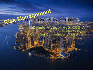 Risk Management in University Clinics