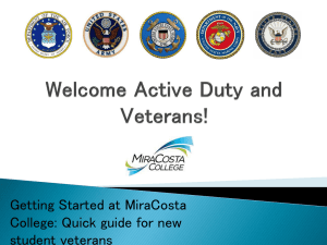 Welcome Veterans! - MiraCosta College