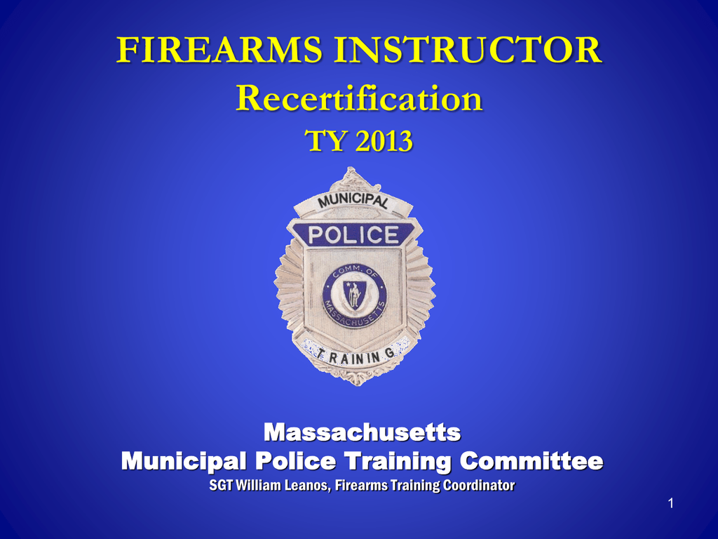 Mptc Firearms Inst Recert 09 10