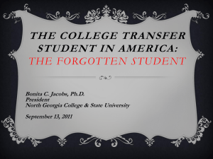 The College Transfer Student in America