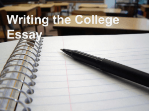 Writing the College Essay - Portage Community School District