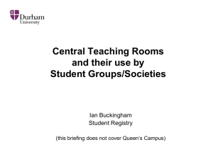 central rooms and their use by student groups