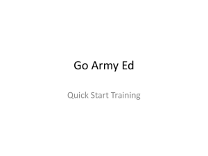 Go Army Ed Quick Start Training
