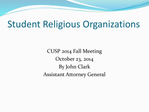 Student Religious Organizations - Washington State Board for