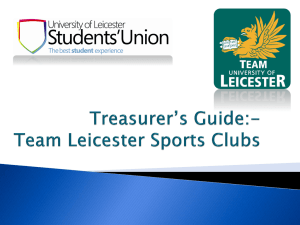 Treasurer`s Guide - University of Leicester