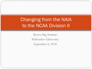 Decision to Move from NAIA to NCAA Division II