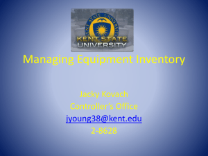Managing Equipment Inventory Kent State University
