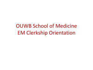 OUWB EM Clerkship orientation