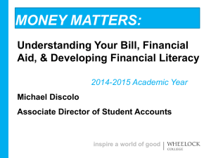 Money Matters - Wheelock College