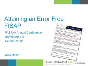Session 21 - Attaning an Error-Free FISAP