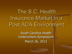 SC DOI Presentation - South Carolina Association of Health