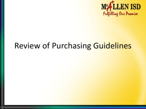 Review of Purchasing Guidelines - McAllen Independent School