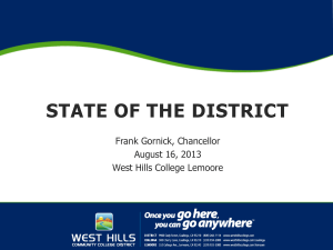 Title of the Presentation - West Hills Community College District