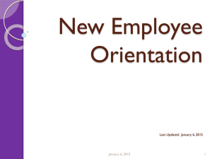 2015 New Employee Orientation