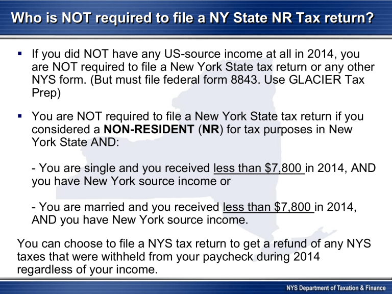New York State Tax Return Status