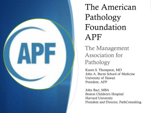 The American Pathology Foundation APF