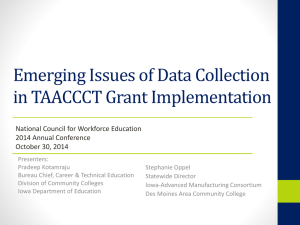 I-AM Consortium Data Collection - National Council for Workforce