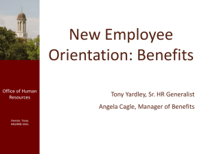 New Employee Orientation: Benefits Presentation