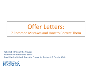 Offer Letters - Academic Affairs