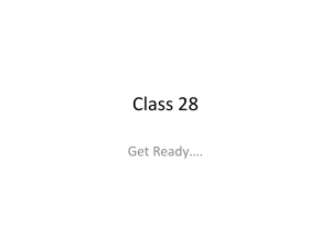 Class 28 Notes