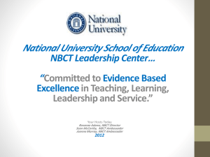 National Board Certification for Accomplished Principals