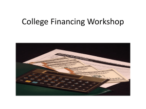 College Financing Workshop - Montgomery County Public Schools