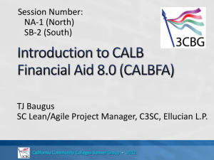 Introduction to CALB Financial Aid 8.0