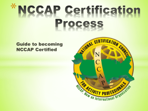 NCCAP Certification Presentation State reps