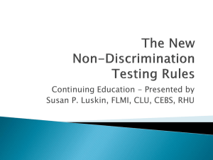 Non Discrimination Testing