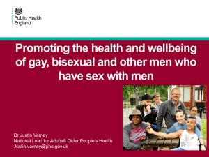 Promoting the health and wellbeing of gay, bisexual and other men