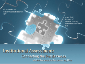 Institutional Assessment: Connecting the Puzzle Pieces