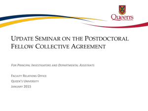 Postdoctoral Fellow Update Session PowerPoint
